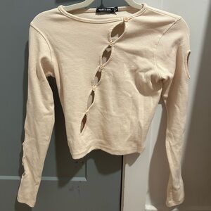 Nasty Gal Cut Out Ribbed Long Sleeve